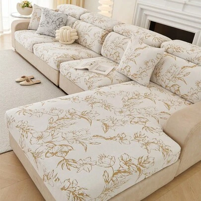 1件法式沙发套，通用尺寸，四季通用防刮软垫沙发套，防滑沙发套面料，适用于1/2/3/4人沙发