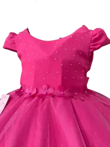 LUXURY CHILDREN'S SHORT DRESS FOR GIRL PARTY  GARDEN - 玫紅色 - 查看 2