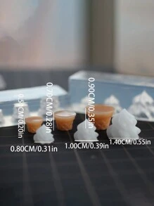 Mini Realistic Ice Cream Cone Squeeze Silicone Mold, For DIY Realistic Food Crafts, Clay, UV Gel
