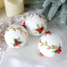 3 pièces Boule de pétale de Noël, boule d'oignon de 8 cm, pendentif pour sapin de Noël en mousse, décorations de Noël, cadeaux de fête pour la famille, Halloween, décoration d'Halloween