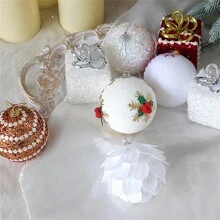 3 pièces Boule de pétale de Noël, boule d'oignon de 8 cm, pendentif pour sapin de Noël en mousse, décorations de Noël, cadeaux de fête pour la famille, Halloween, décoration d'Halloween