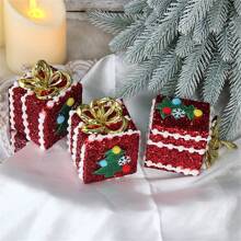 3 pièces Boule de pétale de Noël, boule d'oignon de 8 cm, pendentif pour sapin de Noël en mousse, décorations de Noël, cadeaux de fête pour la famille, Halloween, décoration d'Halloween