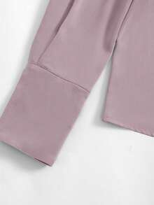 [Customized Development] New Arrival Women's Fashion Long Sleeve Solid Color Shirt, Summer Elegant Spring - Mauve Purple - View 6