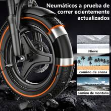 NINOTO Bicicleta Eléctrica Plegable14 Pulgadas 45km/h Con Led Autonomía 60km Real Color Negro Ligera Espalda 7 Armortiguado - Negro - Ver 5
