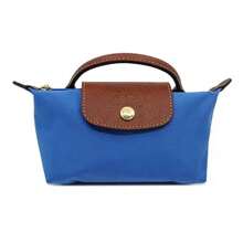 Longchamp Le Pliage Bolso de mano con asa superior y bolso de cosméticos mini, color azul cobalto 34175089P78