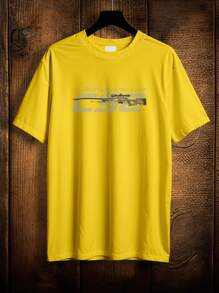 T-Shirt Skins AWP Dragon Lore Game Gamer Ref 2122 VEST NERD - 黃色 - 查看 1