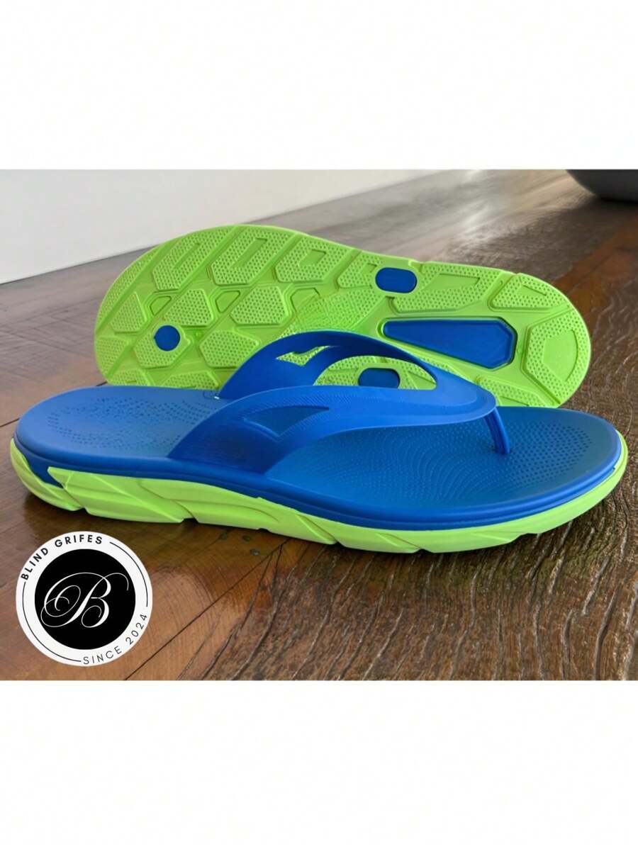 Turbo Casual Everyday Flip Flops New Men's Women's 37 To 44 Launch Promotion - Xanh lam và xanh lục - Xem 1