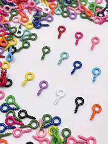 100/200/300/500 piezas de tachuelas de ojos de oveja de metal de colores, clavos de cuerno de oveja, clavos de rosca para cierres de colgantes, materiales de fabricación de joyas DIY, suministros diversos para pequeños negocios de accesorios de joyería DIY, coloridos pasadores con ojos roscados de moda para accesorios de fabricación de joyas, accesorios de joyería de metal para materiales de fabricación de joyas DIY y con cuentas (color aleatorio) - color - Ver 9