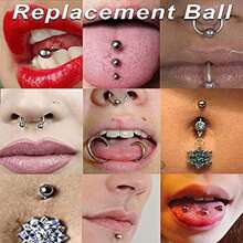 16 件装 14G 16G 替换球 外螺纹手术钢球 工业杠铃舌乳头肚脐穿刺环零件 3 毫米 - 6 毫米