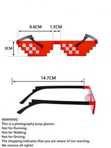 2 chiếc/bộ Y2K Đồ họa khảm vui nhộn Trang phục dự tiệc Kính tự sướng có gọng trang trí cầu mũi, Kính thời trang dự tiệc, Đen Đỏ Xanh lam Hồng Xanh lá Vàng Trắng Lưới in Hình vuông Yếu tố Thiết kế hình học Unisex Đạo cụ tự tin, Cầu mũi trong suốt Thoải mái cho Lễ hội âm nhạc, Trang phục Halloween Phong cách đường phố và phù hợp với Áo len Áo khoác Áo nỉ Áo trùm đầu Quần da và Quần túi hộp - Khảm đôi hàng / xanh + đỏ / 2 miếng - Xem 6