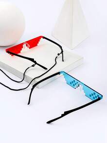 2 chiếc/bộ Y2K Đồ họa khảm vui nhộn Trang phục dự tiệc Kính tự sướng có gọng trang trí cầu mũi, Kính thời trang dự tiệc, Đen Đỏ Xanh lam Hồng Xanh lá Vàng Trắng Lưới in Hình vuông Yếu tố Thiết kế hình học Unisex Đạo cụ tự tin, Cầu mũi trong suốt Thoải mái cho Lễ hội âm nhạc, Trang phục Halloween Phong cách đường phố và phù hợp với Áo len Áo khoác Áo nỉ Áo trùm đầu Quần da và Quần túi hộp - Khảm đôi hàng / xanh + đỏ / 2 miếng - Xem 4