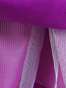 Tween Girl Sequin Multi-Layer Tulle Dress, Princess Party Wedding Graduation Gown, Seasonal - Purple - View 8