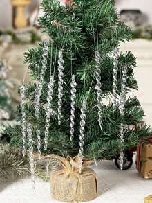 Conjunto de 6/12 pingentes de gelo transparentes para o Natal, pingentes de gelo de acrílico para o Natal, decorações para árvore de Natal, adereços para decoração de janelas em festas de fim de ano, artigos para casa, suprimentos para decoração de Natal, adequados para decoração de festas de casamento, aniversário e outras festas, adereços para criar uma atmosfera natalina, presente de Natal, decoração de Natal, decoração de quarto, decoração para casa - Multicolorido - Ver 8