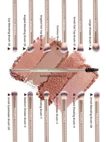 MAANGE 13件套专业软毛长铝管化妆刷套装，包含睫毛刷、眼影刷、眉刷、晕染刷、唇刷、高光刷、遮瑕刷，适用于粉状、液状、膏状化妆品，非常适合日常使用和旅行，精致的化妆配件礼盒套装，赠品，专业化妆刷，完整化妆套装 - 金色 - 查看 9