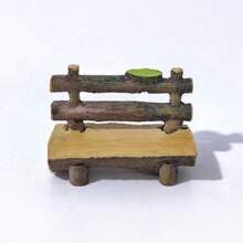 6.5cm Artificial Wooden Chair For Miniature Landscape, Suitable For Planter, Aquarium Decorations, Home Decor