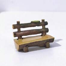 6.5cm Artificial Wooden Chair For Miniature Landscape, Suitable For Planter, Aquarium Decorations, Home Decor
