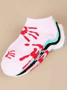 6 双女士低帮豹纹隐形袜子（黑色、白色和灰色），防滑、吸汗 - 彩色 - 查看 3