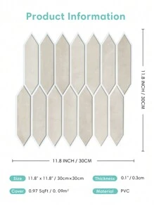 COMMOMY 3D Tile Stickers, 3D Elongated Hexagon Peel And Stick Wall Tiles, Matte, Water And Mold Proof, Thicker Design, 30 X 30cm, For Kitchen Backsplash, RVs, Renters Wall Decor, Bedroom Decor, Pink Room Decor - Multicolor - View 4