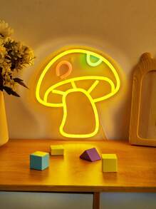 Chi-Buy 蘑菇可爱 LED 霓虹灯壁挂家居装饰灯房间小夜灯 USB 供电卧室装饰标志婚礼新年圣诞节情人节装饰灯 - 紅色 - 查看 9