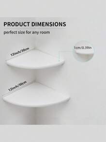 1 件 12 英寸波西米亚转角架，无孔储物架，带粘贴胶，转角墙壁储物架，转角卧室三角壁架，白色转角架，壁挂式 PVC 浮动转角壁架，圆端带小角落的床头柜植物架，适用于卧室、厨房和客厅。（配件随机赠送）房间装饰 - 彩色 - 查看 13