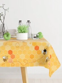 1 pieza Mantel de plástico desechable de panal de 220*130cm, adecuado para fiestas temáticas, fiestas de cumpleaños, impermeable y fácil de limpiar - Multicolor - Ver 3