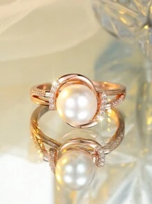 1pc Luxury Palace Style Pearl Engagement/Wedding Ring - Ring - View 9
