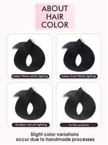 10 piezas de extensiones de cabello mini con cinta, cabello humano, color #1, negro brillante, 14-22 pulgadas, cabello humano Remy, extensiones de cabello invisibles con cinta - S1 - Ver 9