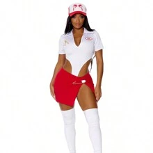 Secret Menu 4-Piece Women's Sexy Fast Food Employee Costume - trắng - Xem 1