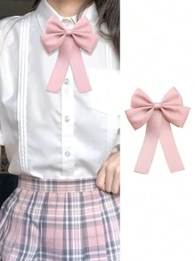 1pc Women's Solid Color Sweet Collegiate Style Bow Tie, Suitable For Daily Life And School Accessories Women Valentine's Day Valentines - Multicolor - View 15