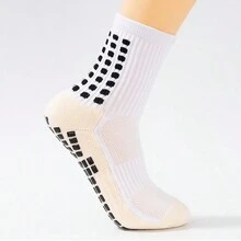 2 Pairs Sports Outdoor Men's Soccer Socks Anti Slip Non-Slip Gripper Pads For Football Basketball Sports With Grippers Socks - 黑與白 - 查看 6