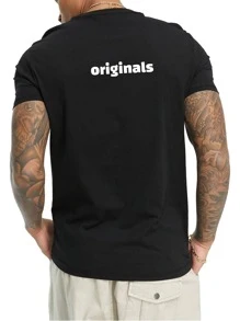 Customized Boyfriend Style Men's Personalized Print T-Shirt Fashion Casual Loose Tee Design Your Own T-Shirt By Adding Your Text (Logo For Couples, Family, Pets, Gifts, Husband Or Boyfriend. ),Gymboy - Black - View 5