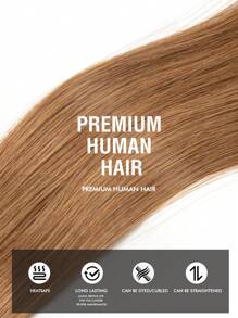 10 Pcs Mini Tape In Hair Extensions Human Hair Color 6 Chestnut Brown 14-22 Inch Remy Human Hair Invisible Tape In Hair Extensions - S6 - View 6