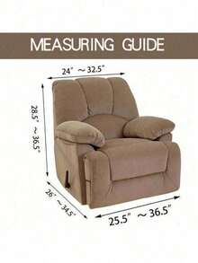 Stretch Recliner Slipcover, Couch Cover, Sofa Cover, Furniture Chair Slipcovers - 灰褐色 - 查看 5
