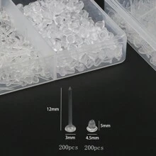 400pcs/Box Clear Earrings Plastic Earrings For Sensitive Ears Earrings For Sports/Work Invisible Earrings Clear Stud Earrings Earring Backs And Blank Pins Stud - Clear - View 10