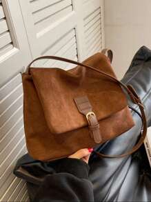 Large Capacity Solid Color Crossbody Bag, Fashion, Perfect For Rodeo Occasion