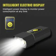 1pc Aluminum Alloy Bicycle Front Light, USB Rechargeable High Brightness Mountain Bike Warning Light For Night Riding - Black - View 4