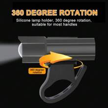 1pc Aluminum Alloy Bicycle Front Light, USB Rechargeable High Brightness Mountain Bike Warning Light For Night Riding - Black - View 5