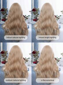 alicegarden 1 Synthetic Heat-Resistant ,Wavy Wigs Gold Wig ,28 Inches Long, Made Of Fiber, Suitable For Daily Use, Natural And Realistic Wig(Excluding Accessories)