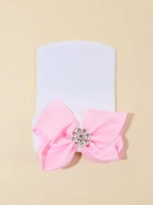 1 szt. Noworodek Szpitalna Czapka Dziecięca Czapka Z Kokardą Miękka Słodka Czapka Dziecięca