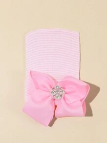 1 szt. Noworodek Szpitalna Czapka Dziecięca Czapka Z Kokardą Miękka Słodka Czapka Dziecięca