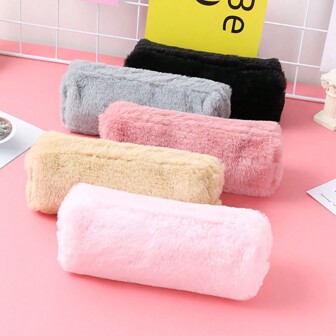 Plush Pencil Case Kawaii Large Capacity Soft Storage Pen Pouch Pencil Bag For Students To Study School Office Stationery Supplies, Back To School, School Supplies, Pencil Pouch, School Bag