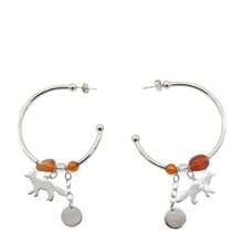 Maison Kitsuné Fox Beads Hoop Earrings Silver - 銀色 - 查看 2
