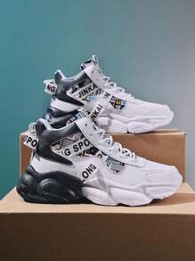 Women's Casual Comfortable High-Top Sports Shoes, Outdoor Running Thick Sole Basketball Sneakers