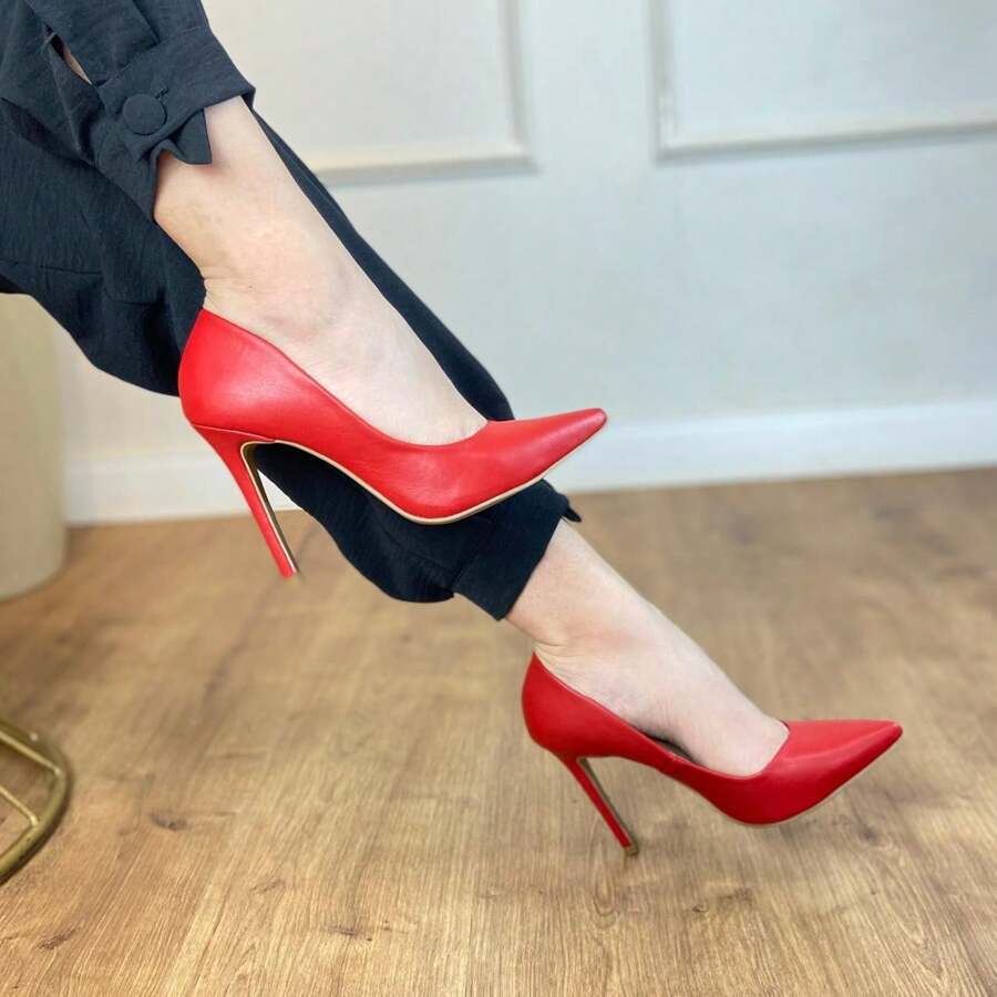Women's Pumps Pointed Toe 11cm Heel Angela Galvão - Red - View 1