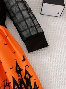 Tween Girl Stylish Spring/Fall Long-Sleeved Dress For Halloween, The Ideal Gift For A Little Princess - Multicolor - View 4