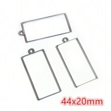 10/20 chiếc 304 thép không gỉ mặt dây chuyền hình học UV Epoxy Resin khung Bezel nhẫn cho DIY làm đồ trang sức phụ kiện phát hiện - màu thép - Xem 8