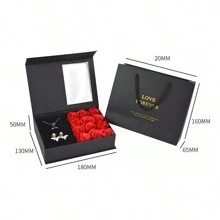 Cajas de regalo con diseño de rosa (joyería no incluida), elaboradas en material de rosa, la caja de regalo es de papel, se puede combinar con diversos tipos de joyería, estilo Ins, de lujo ligero, de alta gama, cajas de regalo ideales para decoración del hogar, regalos de boda, regalos de aniversario de bodas, regalos para la novia, regalos para el Día de la Madre. - Azul - Ver 8