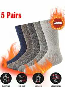 5 Paar 20 Stück Thermosocken für Herren, Herren Thermosocken Multipack warme Socken Herren thermisch gestrickte warme Wintersocken für Herren dicke Socken für Stiefel gestrickte Socken für Herren Größe 9-11 gestrickte Socken Herren US 7-13 UK 9-11 EU 43-46
