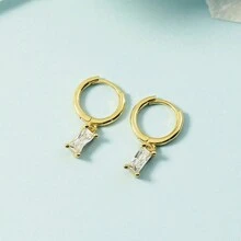 1 đôi bông tai thả hình học thích hợp để đeo hàng ngày - Vàng - Xem 8