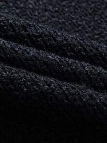 ANDREILEE 春夏秋冬新款男士街头时尚法式油画印花做旧针织衫，男女皆宜休闲圆领修身套头衫，长袖上衣 - 黑色 - 查看 6